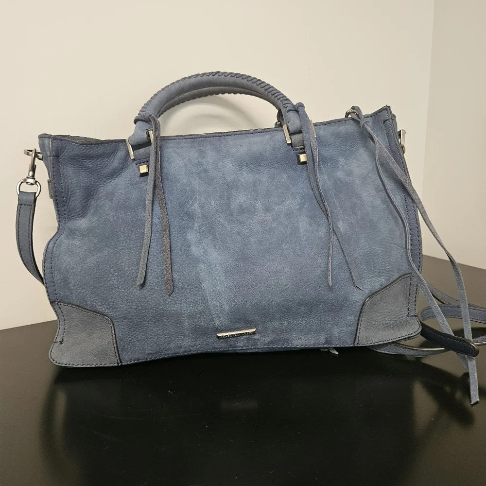 Rebecca Minkoff Blue Suede Satchel Bag - Picture 3 of 10